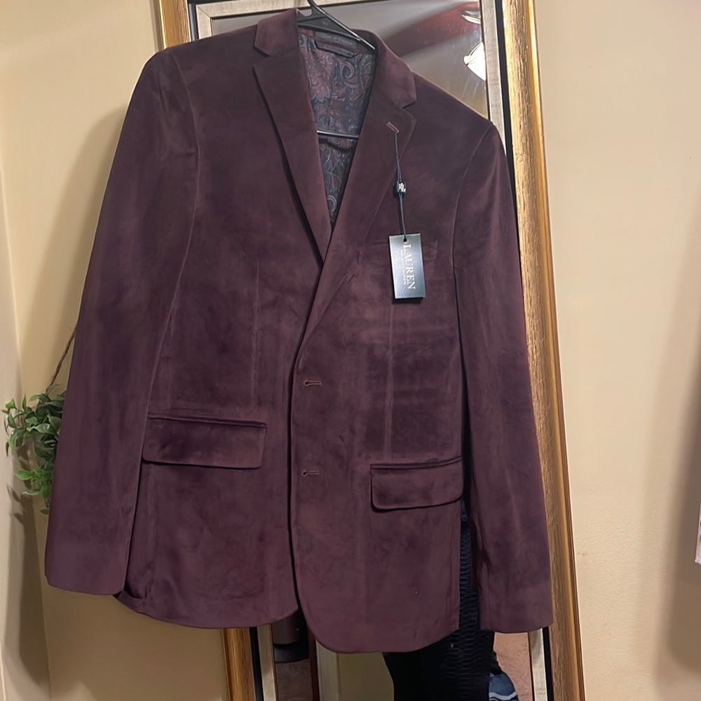 Boys RALPH LAUREN SUEDE BLAZER SIZE 16